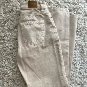American Eagle Outfitters Women's Beige Straight Leg Jeans